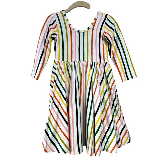 Alice + Ames Other - ALICE + AMES Multicolor Striped Ballet Dress Girls 4T Long Sleeve Twirl Holidays